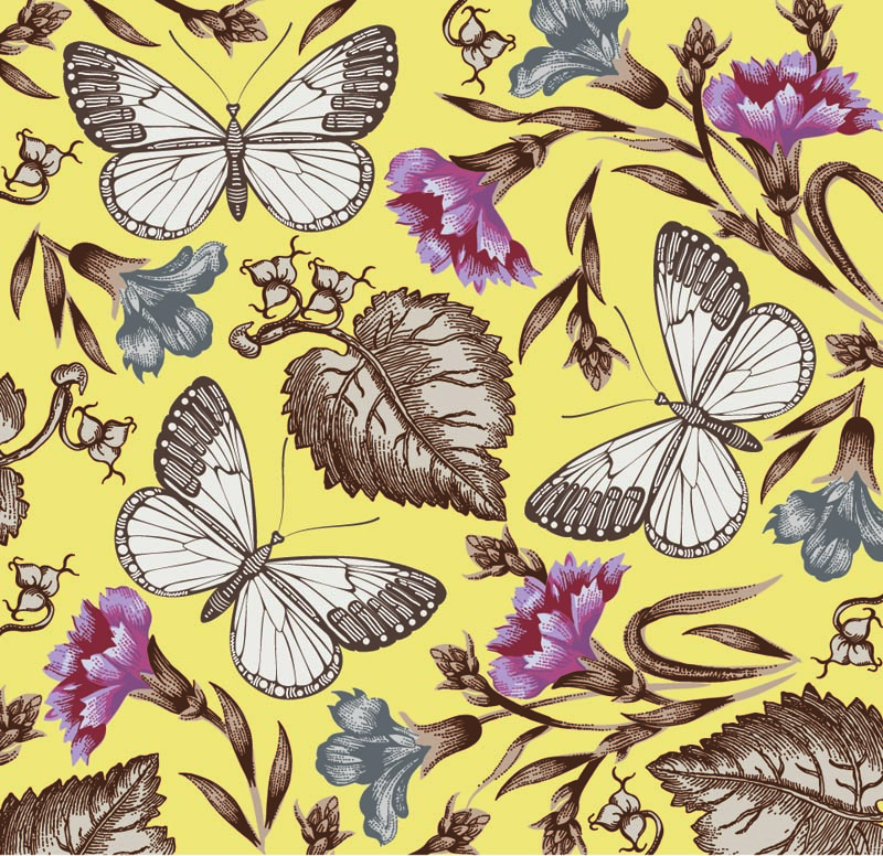 free vector Butterfly floral 01 vector